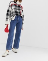 Thumbnail for your product : Selected Mary high waisted wide leg jeans