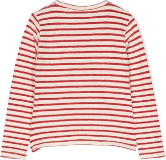 Golden Goose Kids logo-embroidered striped long-sleeve T-shirt