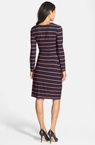 Thumbnail for your product : Donna Ricco Stripe Jersey Faux Wrap Dress