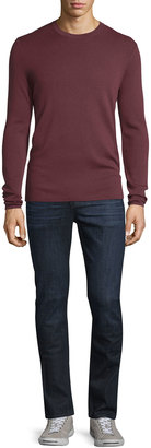 Michael Kors Interlock Long-Sleeve Cashmere Sweater, Burgundy