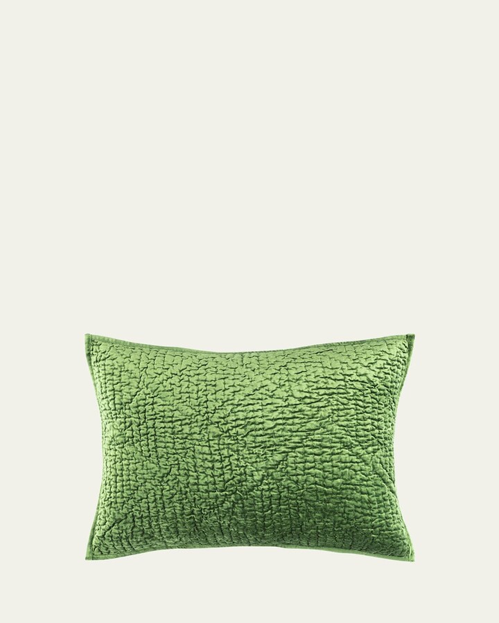 Pine Cone Hill Parisienne Velvet Evergreen Quilted Standard Sham