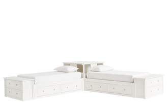 Pottery Barn Kids Set: 2 Twin Beds, 1 Corner Unit, & 2 End-Of-Bed Dressers