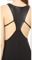 Thumbnail for your product : David Lerner Leather Panel Back Maxi Dress