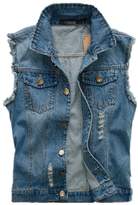 Thumbnail for your product : Hzcx Fashion Mens Denim Vest Military Camouflage Travel Vests with Pocket -US M TAG XXL