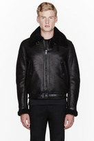 Thumbnail for your product : Paul Smith Black shearling & leather jacket