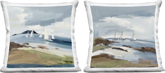 Stupell Industries StupellIndustriesNauticalSeaVesselsBeachView2pcIndoorDecorativeThrowPillowSet18x18Each