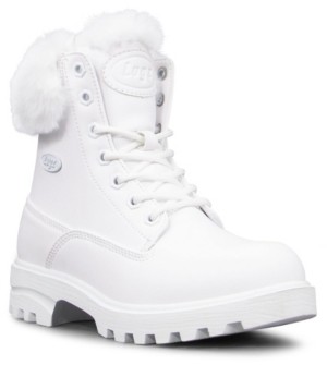 white fuzzy boots