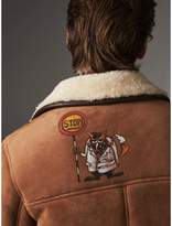 Thumbnail for your product : Burberry Sketch Print Shearling Jacket