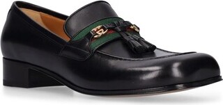 Gucci Leather loafers w/ Web Interlocking G