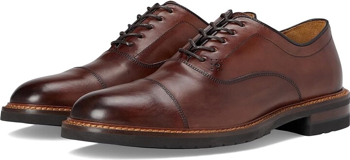 Johnston & Murphy Collection Hartford Cap Toe Men's Shoes Tan Italian Calfskin : 8 M, Leather