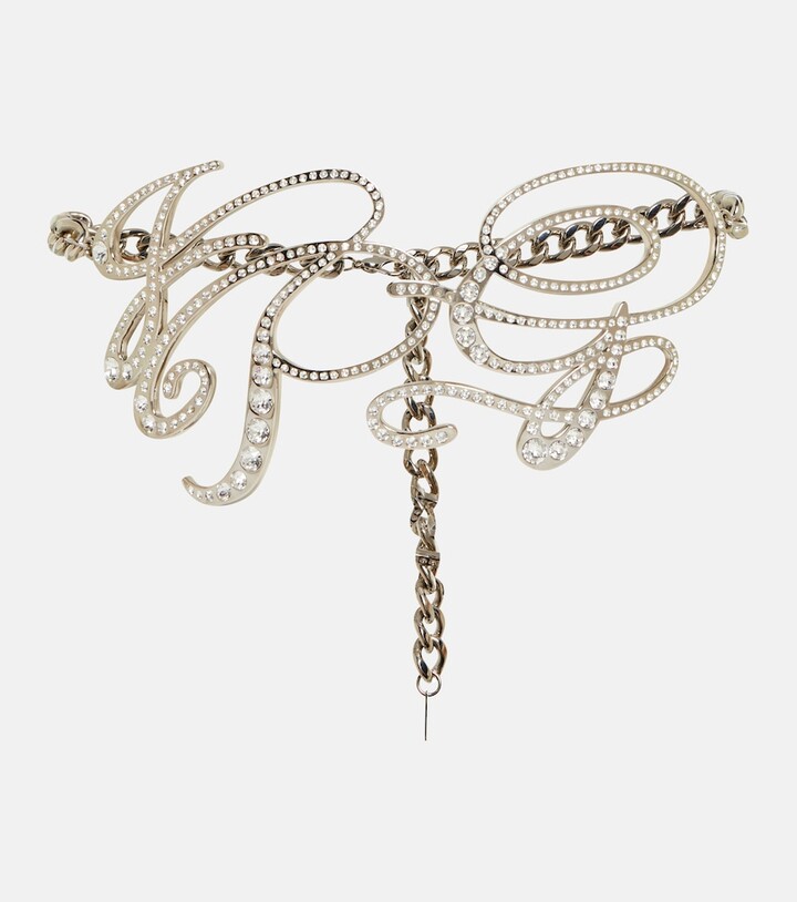 Jean Paul Gaultier Monogram embellished chain belt - ShopStyle