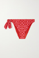 Thumbnail for your product : Agua by Agua Bendita Coral Printed Recycled Bikini Bottoms - Red