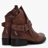 Thumbnail for your product : Daniel Madison Tan Leather Studded Strap Ankle Boots