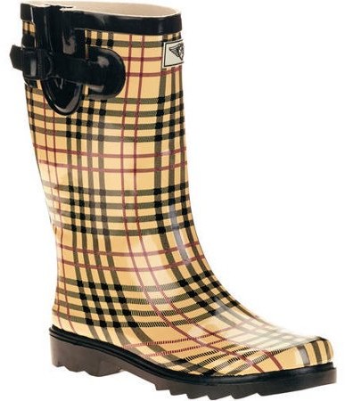women's plaid rain boots