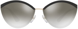 Prada PR 07US Oval Sunglasses, Silver