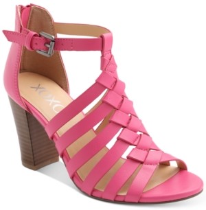magenta strappy heels