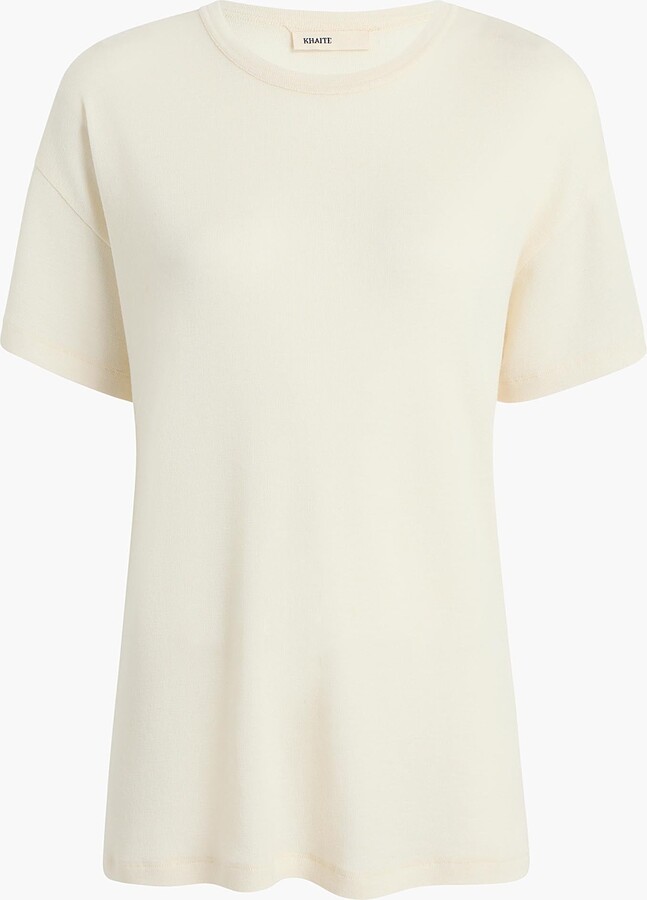 Maeve T-Shirt in Cream Silk Cashmere Jersey