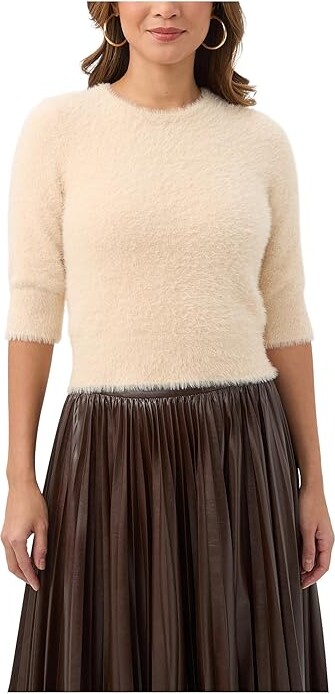 Trina Turk Maliah Fuzzy Sweater Women's Sweater Poplar : XS (US Women's 0-2), Polyester