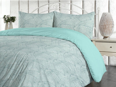 Ambesonne Exotic Duvet Cover Set Wild Nature Leafy Jungle Art Pale Mint Green