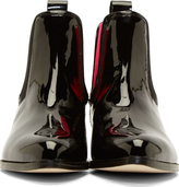 Thumbnail for your product : Christopher Kane Black Patent Leather Chelsea Boots