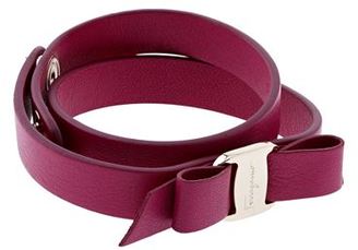 Ferragamo Vara Leather Bow Wrap Bracelet
