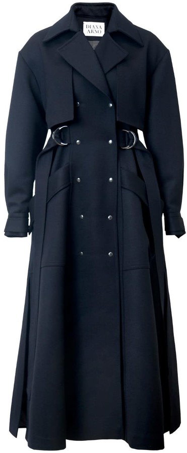 navy maxi coat