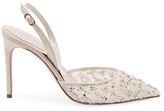 Thumbnail for your product : Rene Caovilla Sanderella Embellished Lace Slingback Pumps
