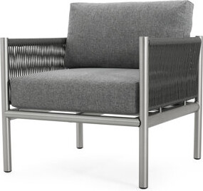 Ebern Designs Hargrove Club Chair With Premium Aluminum Frame And Durable Braided Rope, Perfect For Modern And Rustic Decor