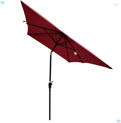 Arlmont & Co. 6 X 9Ft Patio Umbrella Outdoor Waterproof Umbrella With Crank And Push Button Tilt