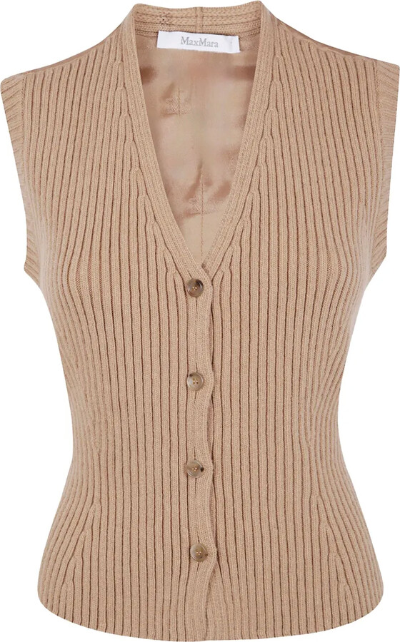 Max Mara V-neck ribbed-knit vest