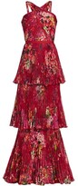 Thumbnail for your product : Marchesa Notte Halter Pleated Chiffon Gown