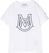 Thumbnail for your product : Moncler Enfant White Embroidered-Logo Short-Sleeve T-Shirt