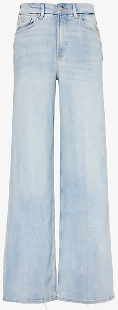 Good American Womens Indigo634 Good Skate Five-Pockets Wide-Leg High-Rise Stretch-Denim Blend Jeans 6