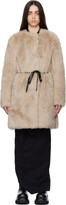 Thumbnail for your product : Yves Salomon Meteo Beige Belted Coat