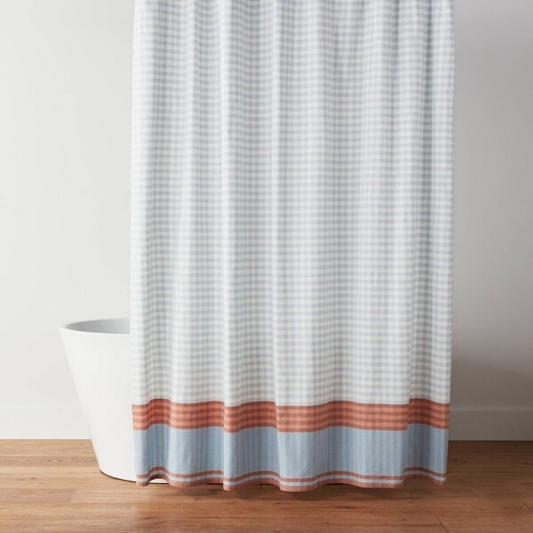 Threshold GinghamPlaidShowerCurtainBlue