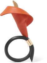 Thumbnail for your product : Loewe Calla Gold-tone, Leather And Suede Bracelet - Orange