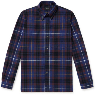 Bellerose Farel Button-Down Collar Checked Cotton-Flannel Shirt - ShopStyle