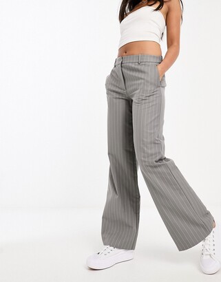 Women Gray Pinstripe Pants | ShopStyle