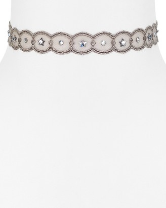 Chan Luu Swarovski Crystal & Lace Choker Necklace, 10.5"