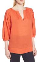 Thumbnail for your product : Nordstrom Signature Pintuck Linen Peasant Top
