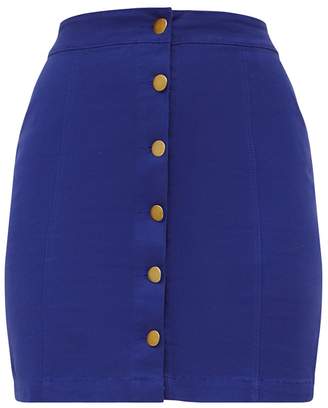 PrettyLittleThing Blue Cammie Denim Mini Skirt