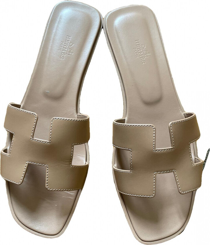 Hermes Oran leather mules ShopStyle