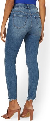 New York and Company Petite Mya Curvy High-Waisted Super-Skinny Jeans -  Medium Wash - ShopStyle