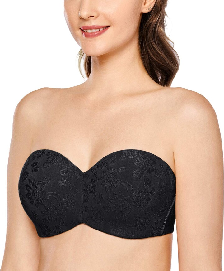 Delimira Women's Floral Jacquard NonPadded Underwire Minimizer
