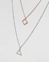 Thumbnail for your product : ASOS Ditsy Layered Neckchains In Mixed Metals