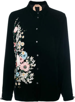 No.21 floral embroidery shirt