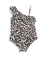 Thumbnail for your product : Milly Minis Toddler's & Little Girl's Two-Piece Cheetah Ruffle-Shoulder Swimsuit