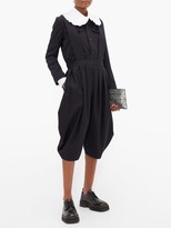 Thumbnail for your product : COMME DES GARÇONS GIRL Pleated Wool-crepe Dungarees - Navy