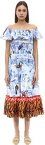 Thumbnail for your product : Stella Jean Printed Off-the-shoulder Cotton Dress