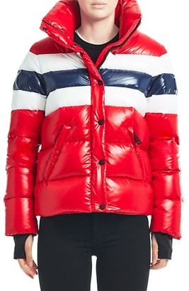 sam red puffer jacket